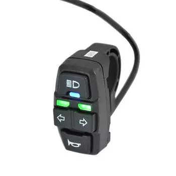 Комплект фар и задних фонарей для велосипеда 24-48 В, поворотники для электровелосипеда, передний и задний фонарь, комплекты звуковых сигналов для электрического велосипеда с переключателем чёрный