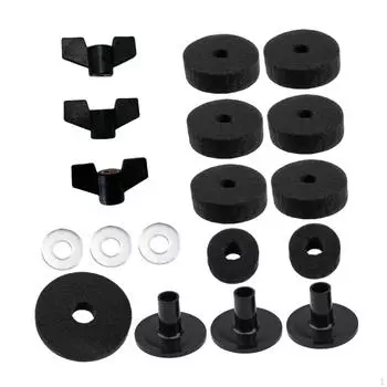 Комплект фетровых стоек для барабанных тарелок с аксессуарами чёрный