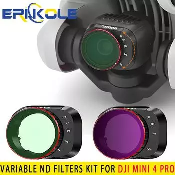 Комплект фильтров переменной нейтральной плотности для аксессуаров для дрона Dji Mini 4 Pro Регулируемый фильтр нейтральной плотности для объектива (2-5/6-9 остановок) Фильтр VND для Mini 4 Pro