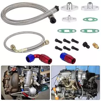 Комплект фланцевого сливного фитинга линии подачи масла для Toyota Supra 1JZGTE 2JZGTE 1JZ/2JZ Single Turbo