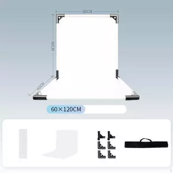 Комплект фотофонов Бумажный фон Профессиональный L-образный ПВХ фотофон Белый Плоский 60x60x60cm