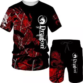 Комплект футболок для взрослых с 3D-цифровой печатью серии Dragon S