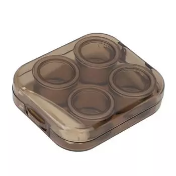 Комплект футляров для контактных линз. Прозрачный защитный портативный пластиковый контейнер для хранения контактных линз. коричневый