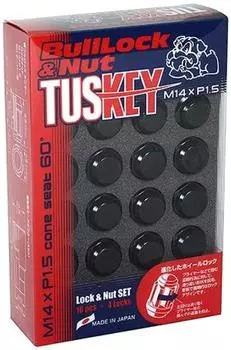 Комплект гаек BullLock TUSKEY Lock Nut 20P Black T0600B KYO-EI (Кёэй Сангё) и М14ХП1.5 чёрный
