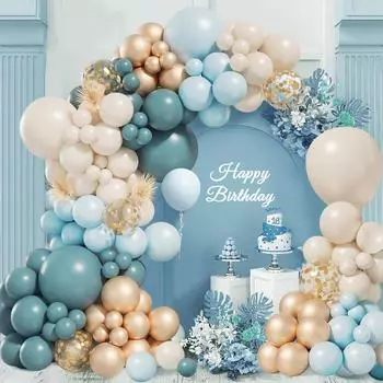 Комплект гирлянды из воздушных шаров Dusty Blue, декор для дня рождения, для детей и взрослых, товары для свадебной вечеринки, латексные шары, декор для детского душа as picture