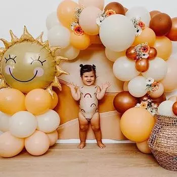 Комплект гирлянды из воздушных шаров с подсолнухом и лозой подсолнечника, украшения для детского душа для девочек и мальчиков, товары для дня рождения