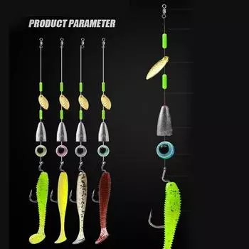 Комплект готовой лески 104/110/117/134 г. Крючок из углеродистой стали. 5g