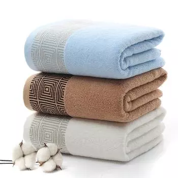 Комплект хлопковых полотенец Echo Grid Siege, шарф с вышитым логотипом 35*75cm белый