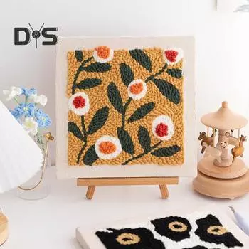 Комплект игл для пробивания швов, полный комплект ниток для пробивания швов, набор игл для цветочного узора, наборы игл для пробивания швов для взрослых начинающих A синий/зелёный