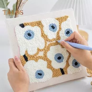 Комплект игл для пробивания швов, полный комплект ниток для пробивания швов, набор игл для цветочного узора, наборы игл для пробивания швов для взрослых начинающих A пурпурно красный