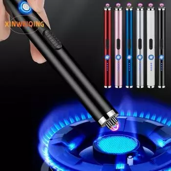 Комплект импульсного зажигания, ветрозащитный, двойной переключатель, антисенсорный, видимая мощность, длинная ручка, безопасная ветроустойчивость синий