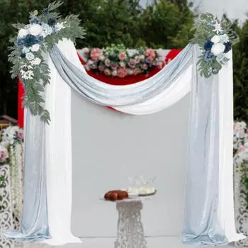 Комплект искусственных цветов для свадебной арки, цветочный гирлянда, свадебный венок из роз синий