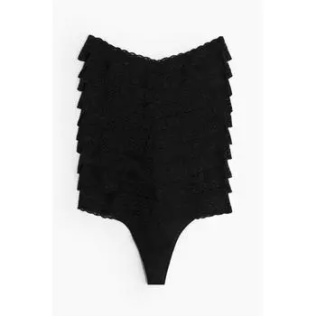 Комплект из 10 кружевных трусиков-стрингов HM, черный