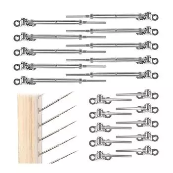Комплект из 10 пар кабельных перил T316 из нержавеющей стали 1/8 дюйма для деревянной стойки, деревянная легкая система, угол 180 °, регулируемая лестничная площадка 20PCS