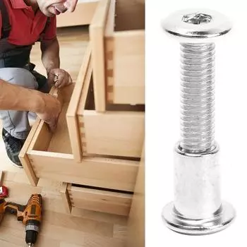 Комплект из 10 пар шестигранных винтов и гаек, комплект из никелированной углеродистой стали 12 мм M6 x 110