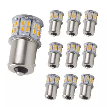 Комплект из 10 Супер Ярких 3014 Светодиодных Ламп Поворота Слепых Автомобильных Ламп для S25 1156 BA15S 7506 1141 1003 1156NA Янтарный/Желтый Неполярные 50-SMD 12В-24В