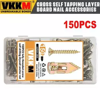 Комплект из 150 цветных цинковых дюбелей, подходящих для отделки дома и промышленного применения.