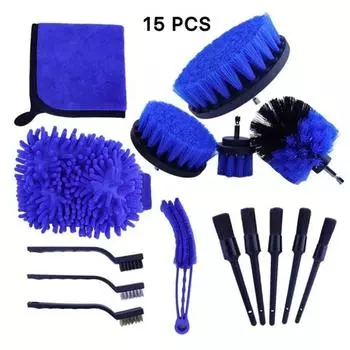 Комплект из 15 предметов для чистки автомобиля, электрическая дрель, щетка для чистки вентиляционных отверстий кондиционера 14 Pcs