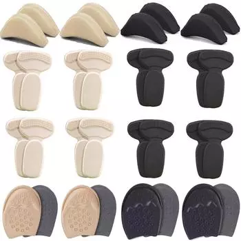 Комплект из 16 пар стелек для женской обуви с подушечками для пальцев, пяток и амортизирующими стельками чёрный