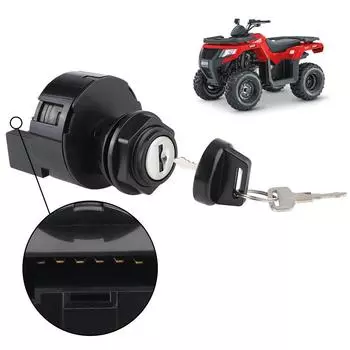 Комплект из 1 ключа зажигания ATV, ключа блокировки запуска двигателя для Polaris Sportsman 400 500 700 800 4011002 4012165 4010390 4012164 4011142 6-контактный Black