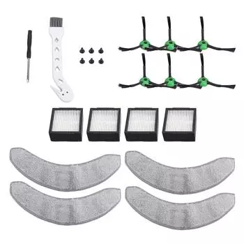 Комплект из 22 запасных частей для робота-пылесоса Combo J7, 6 боковых щеток, 4 насадки для швабры, 4 фильтра для робота-пылесоса