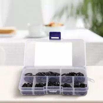 Комплект из 250 шт. прокладок для шайб, черное нейлоновое резиновое плоское кольцо, простой ассортимент