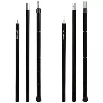 Комплект из 2 алюминиевых стоек для палаток и брезента Черный [Quick Camp] QC-AP250