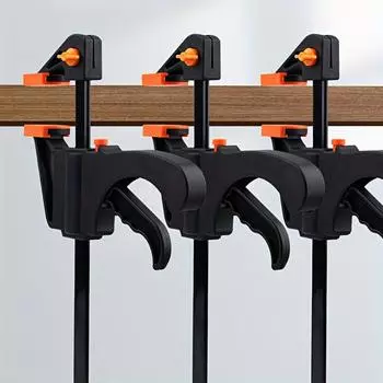 Комплект из 2 быстрозажимных зажимов F с легкой трещоткой – Деревообработка и ручные инструменты для тяжелых условий работы своими руками – Металлическая и пластиковая конструкция с эргономичными ручками