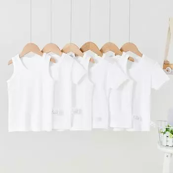 Комплект из 2 детских сетчатых жилетов из чистого белого хлопка в японском стиле без рукавов – дышащая летняя одежда для мальчиков и девочек 130 cm