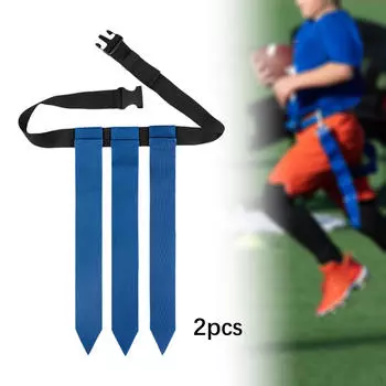 Комплект из 2 футбольных ремней с флагами и регбийным поясом для игр синий