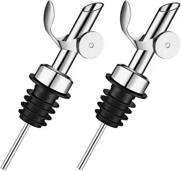 Комплект из 2-х носиков для розлива бутылок оливкового масла. Легко превратите ваши бутылки в диспенсеры для спиртных напитков, уксуса, сиропа или масел. чёрный