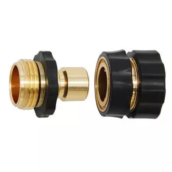 Комплект из 2-х соединителей для садового шланга с быстроразъемной муфтой и гнездом