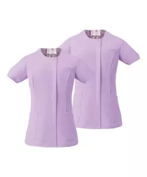 Комплект из 2 медицинских халатов на молнии, белый халат, униформа HI710 52 [Wacoal] для женщин (JP, Алфавит, L, Анухеа)