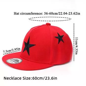 Комплект из 2 мужских бейсболок, ожерелье, модная вышитая кепка с плоским козырьком в стиле хип-хоп, кепка с крестом, ожерелье с подвеской в виде креста, парная шляпа от солнца чёрный