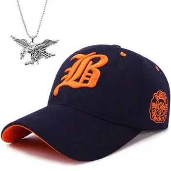 Комплект из 2 мужских бейсболок, ожерелий, быстросохнущая вышитая шляпа от солнца, модные модели с орлом, ожерелье для пары, для спорта на открытом воздухе, отдыха, шляпа от солнца белый