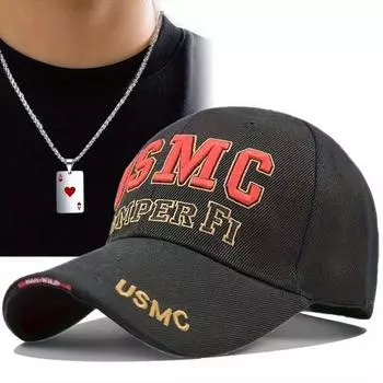 Комплект из 2 мужских бейсболок с ожерельем, вышитых по алфавиту, кепка с утиным язычком, сетчатая кепка, ожерелье с подвеской в виде покера, модная повседневная кепка от солнца для пары дальнобойщиков чёрный