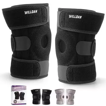 Комплект из 2 наколенников WILLDAN с высокой посадкой и поддержкой. Легко надевать и снимать. Силу сжатия можно регулировать. Высокая воздухопроницаемость и чёрный