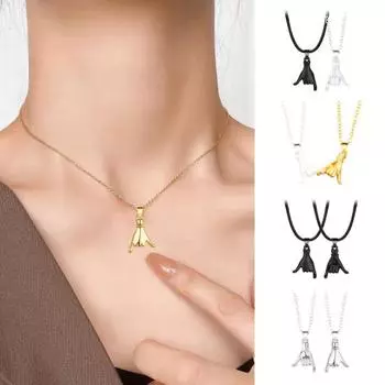 Комплект из 2 парных ожерелий для пар Pinky Promise, парные ожерелья для лучших друзей, подарок на годовщину Дня святого Валентина