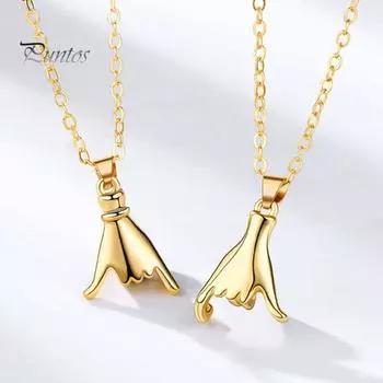 Комплект из 2 парных ожерелий для пар Pinky Promise, парные ожерелья для лучших друзей, подарок на годовщину Дня святого Валентина