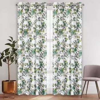 Комплект из 2 полиэстеровых штор «Рапсодия», зеленый Door (7 feet) зелёный