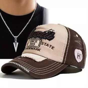 Комплект из 2 предметов: бейсболка для мужчин и женщин, ожерелье, вышивка, кепка с утиным язычком, кепка со стрелой, модная спортивная шляпа для пары чёрный