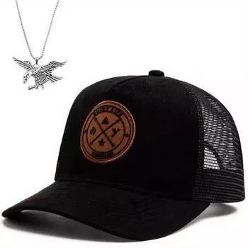 Комплект из 2 предметов: бейсболка для мужчин и женщин, ожерелье, модная повседневная шляпа от солнца, ожерелье с подвеской в виде орла, спортивная пара, красная кепка чёрный