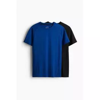 Комплект из 2 предметов HM Sports Top Muscle Fit dryMove, синий, черный S