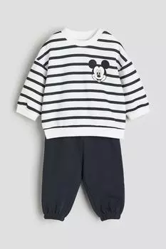 Комплект из 2 предметов HM Sweat темно-серый с Микки Маусом