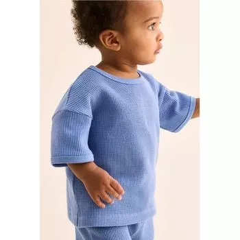 Комплект из 2 предметов из хлопка с вафельной текстурой HM Dusty Blue