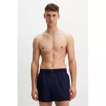 Комплект из 2 предметов из хлопкового атласа с завязками на резинке HM темно-синего цвета S