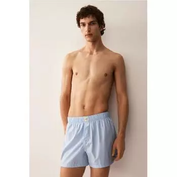 Комплект из 2 предметов из хлопкового атласа с завязками HM светло-голубого цвета M