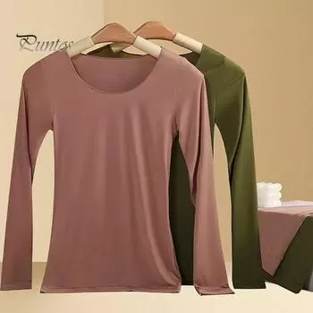 Комплект из 2 предметов/комплект, зимний унисекс, термобелье, круглый вырез, бесшовный, длинный рукав, теплый, толстый, плюшевый, облегающий, эластичный, для холодной погоды, пижамный комплект, домашняя одежда L