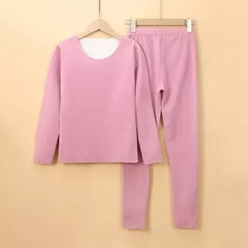 Комплект из 2 предметов/комплект, зимний женский термобелье, круглый вырез, бесшовный, длинный рукав, теплый, облегающий, высокоэластичный, для холодной погоды, пижамный комплект XL