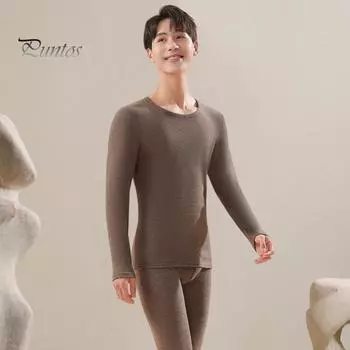 Комплект из 2 предметов/комплект, зимняя термоодежда, круглый вырез, бесшовный, длинный рукав, теплая, толстая, плюшевая, облегающая, эластичная, женская, для холодной погоды, пижамный комплект, домашняя одежда L темно-серого